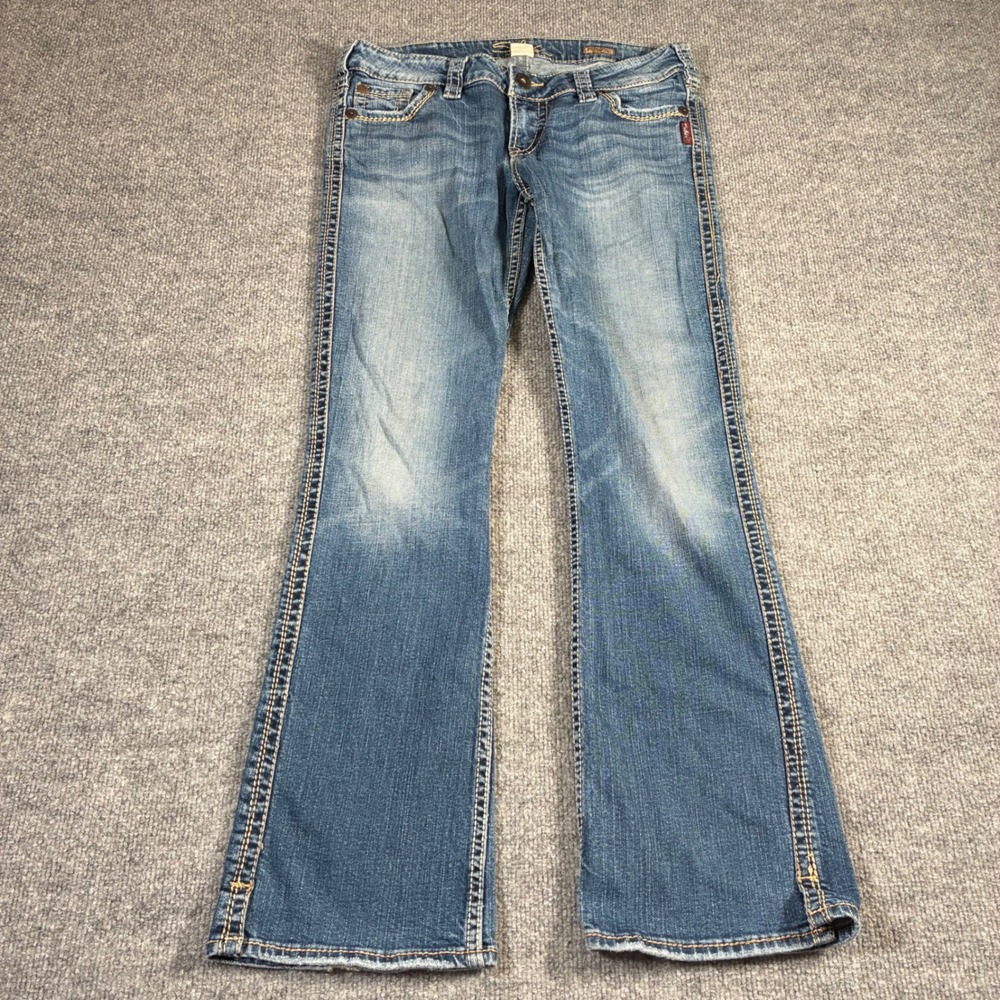 Silver Jeans Frances 18 Bootcut Jeans Womens 30x31 Blue Low Rise Contrast Stitch